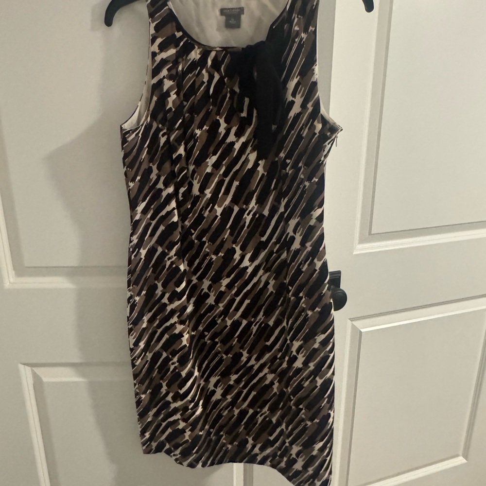 Ann Taylor Black and Brown Patterned Mini Dress